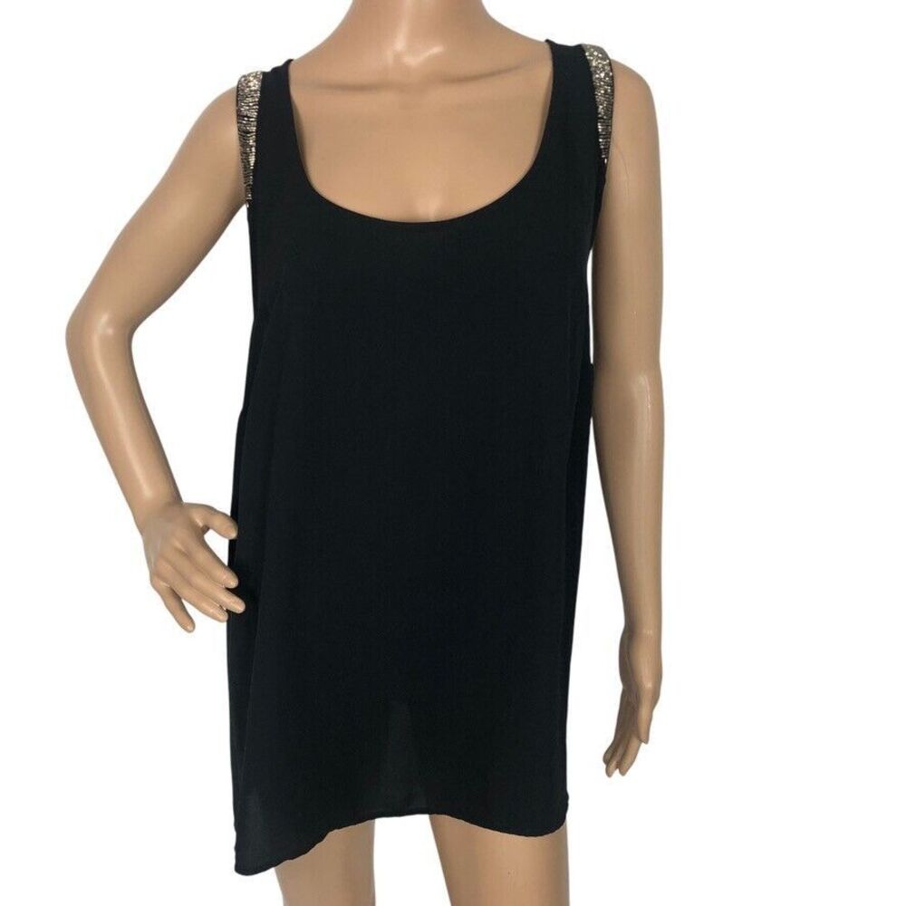 Lane Bryant Size 20 Beaded Sleeveless Tunic Tank Top Shirt Boho Career Dressy